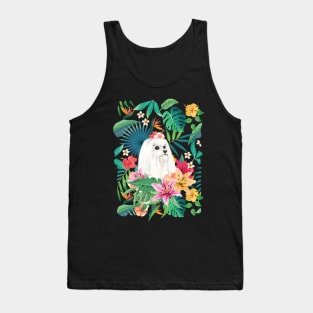Tropical Maltese Dog 5 - Long Haired Tank Top